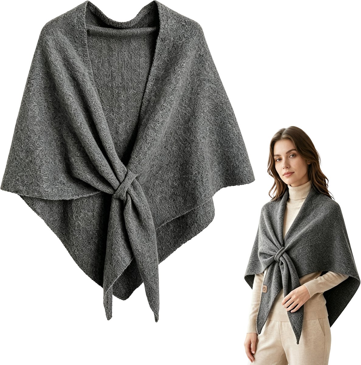 Omslagdoek – 185*72cm –1 stuks - Herfst-/winteromslagdoek – Damesomslagdoek – Warme sjaal – Warme halswarmer/snood – Cape/bolero – Elegante omslagdoek/sjaal – Warme winteromslagdoek voor dames – Omslagdoek voor bruiloft/avond