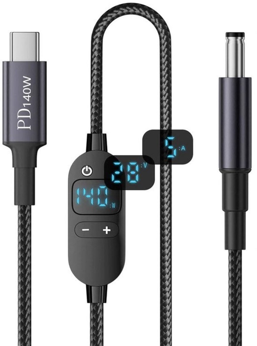 PD Laadkabel - Type C Kabel - Laptop Opladen - Smart LED Display - 150 cm Lengte