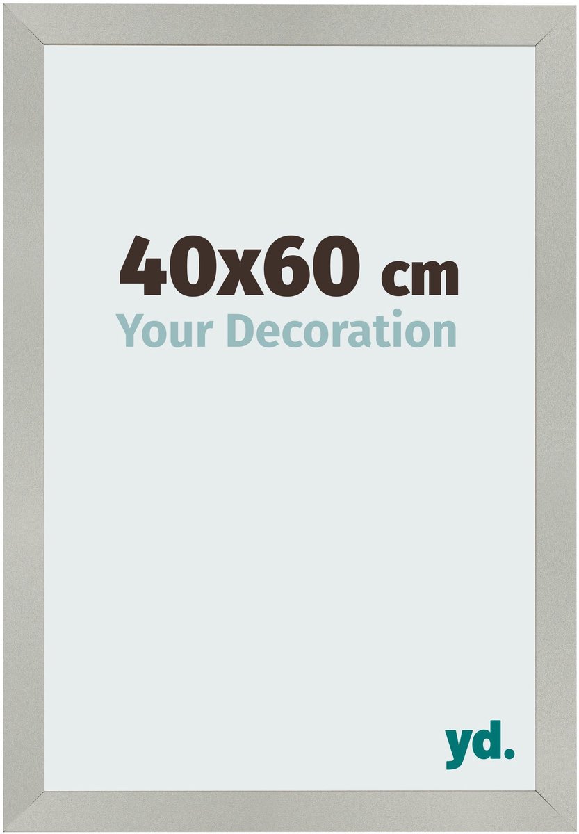 Your Decoration - Fotolijst 40x60 cm - MDF - Zilver Mat - Bologna