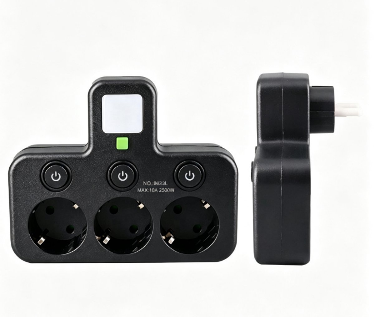Eén naar meerdere, met schakelaar, USB-stopcontact, met USB slimme stekkerdoos, stekkerdoos, verlengsnoer, Type-C opladen, met nachtlampje, witte uitvoering 3