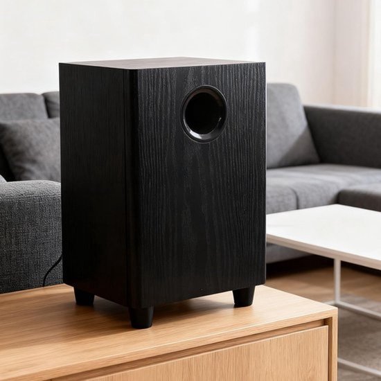 Thuissubwoofer Passief - Krachtige Basbox - Thuisbioscoop Versterken - Slagvaste MDF Constructie - 41 x 31 x 30 cm - Zwart — afbeelding 2