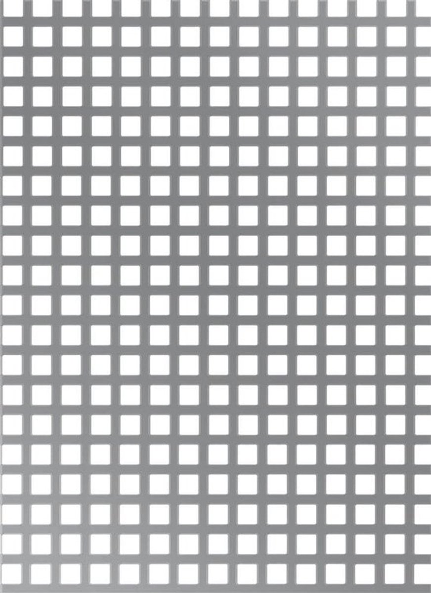 Geperforeerde Aluminium Plaat Vierkant Gaat 250x500mm Zilver Geanodiseerd Dik 0.8mm
