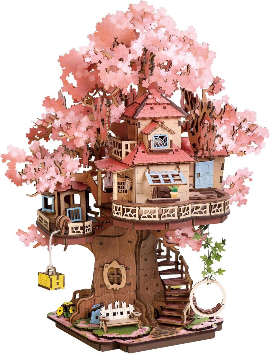 Houten Modelhuis - 3D Puzzel - Huis Decoratie - Gedetailleerd Ontwerp - 30 x 24 cm - Niet gespecificeerd