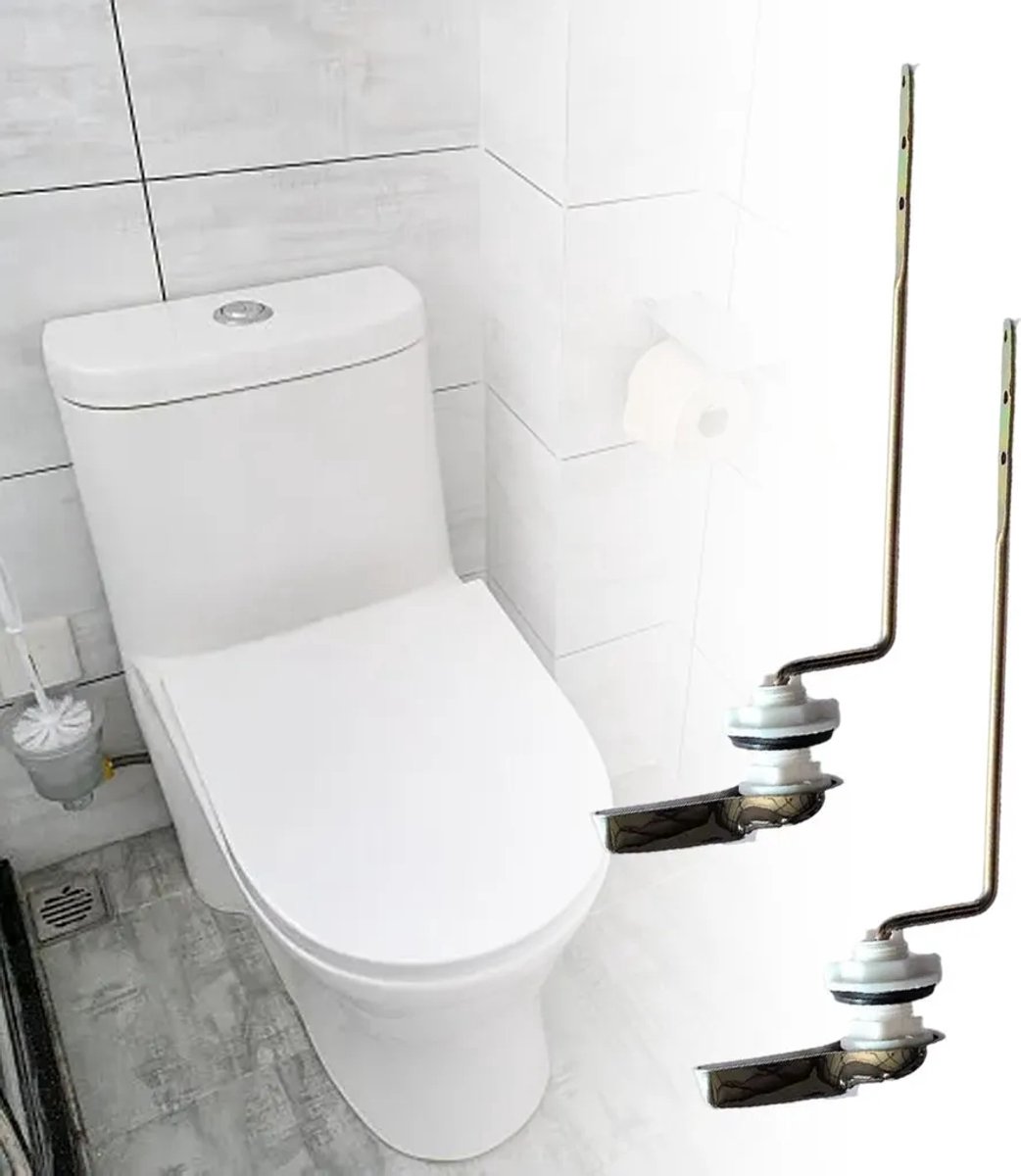 Vervangingsonderdelen Geschikt voor toiletspoelhendels, Geschikt voor toiletspoelhendels die aan de zijkant van het reservoir zijn gemonteerd.