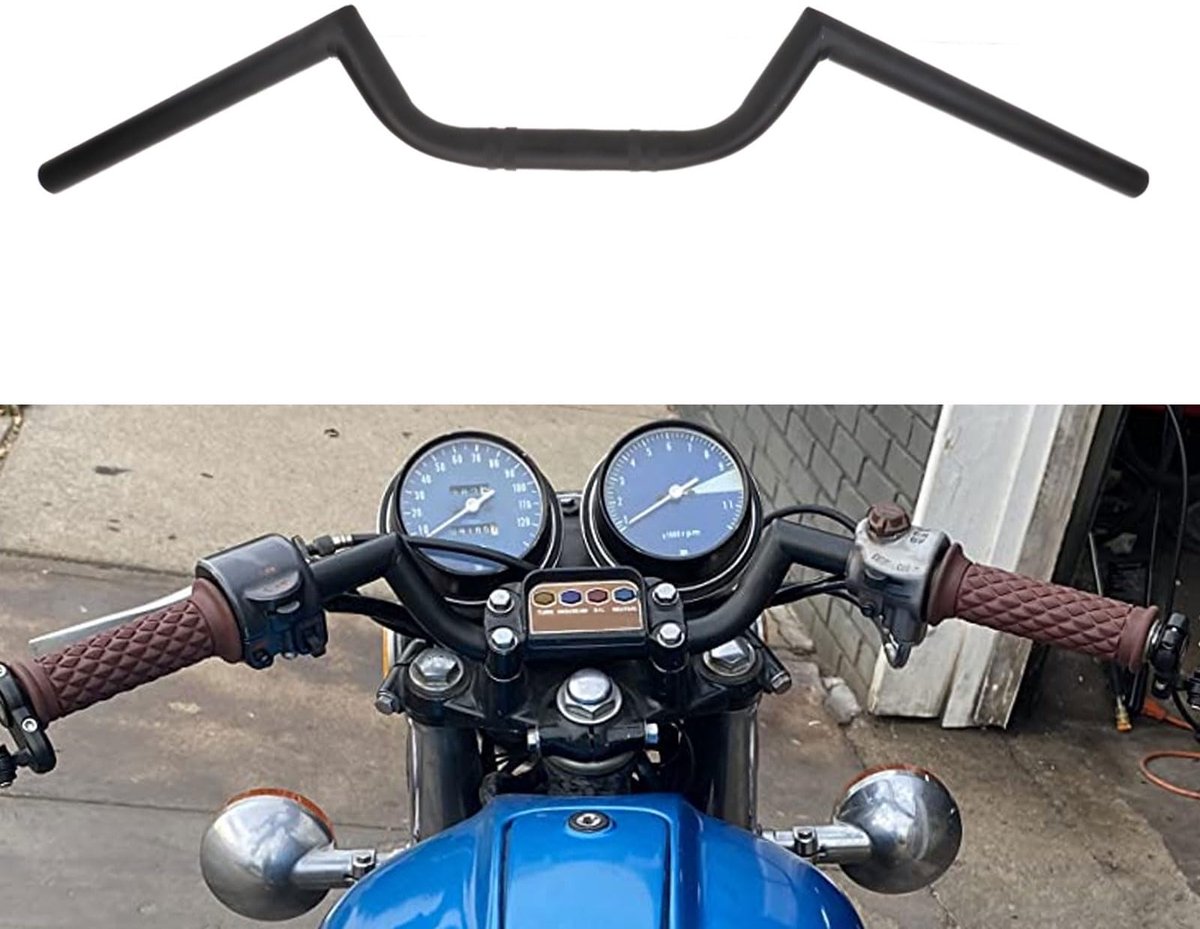 AnXin Motorfiets 7/8 "22 MM Stuur Cafe Racer Ace Clubman Stijl Stuur Universeel Voor Custom Toepassing Bobber Zwart - ShopVlot