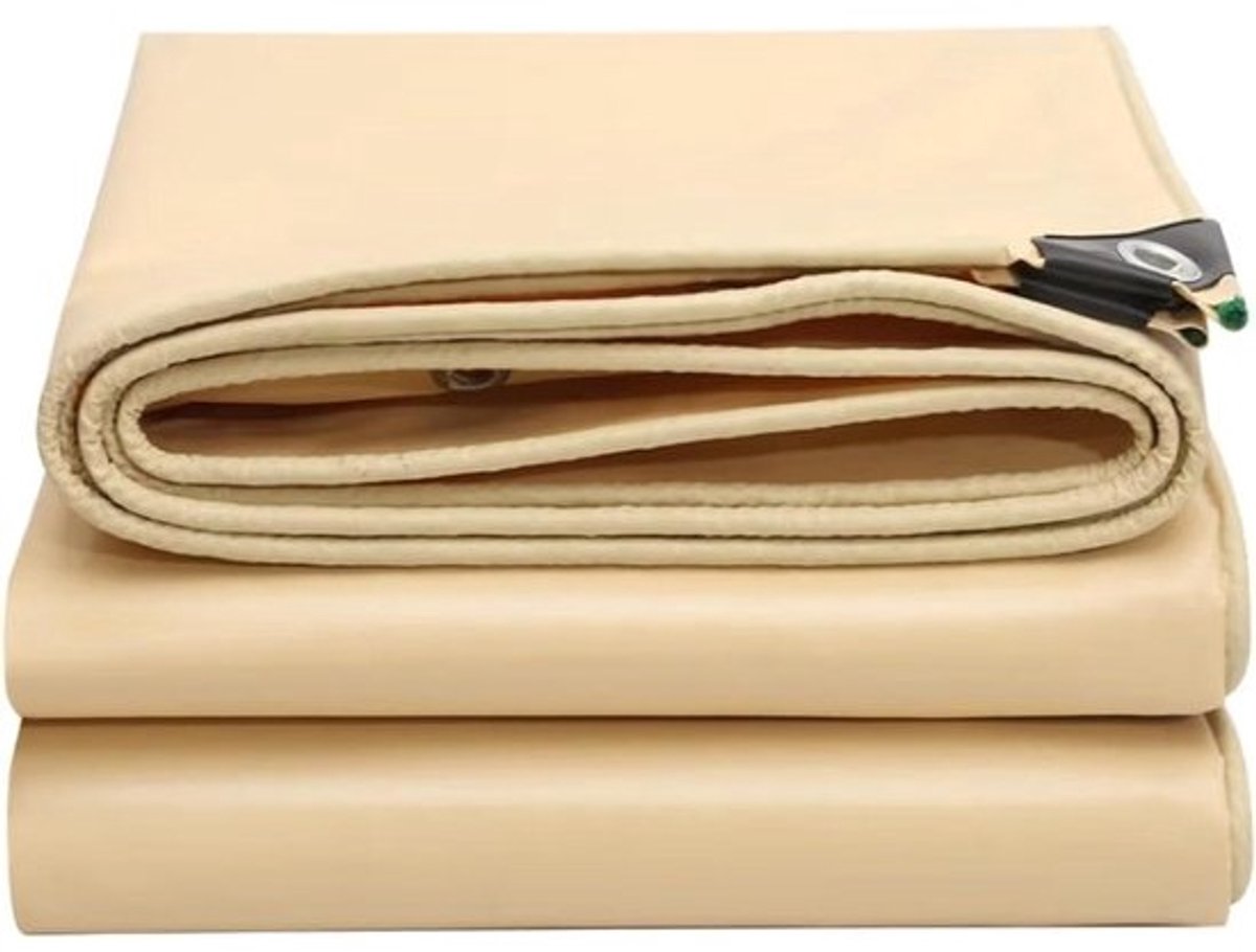 Zwaar Dekzeil - Beschermhoes Zeil - Buiten Beschermen - Versterkte Ringen - 4x6m - Beige