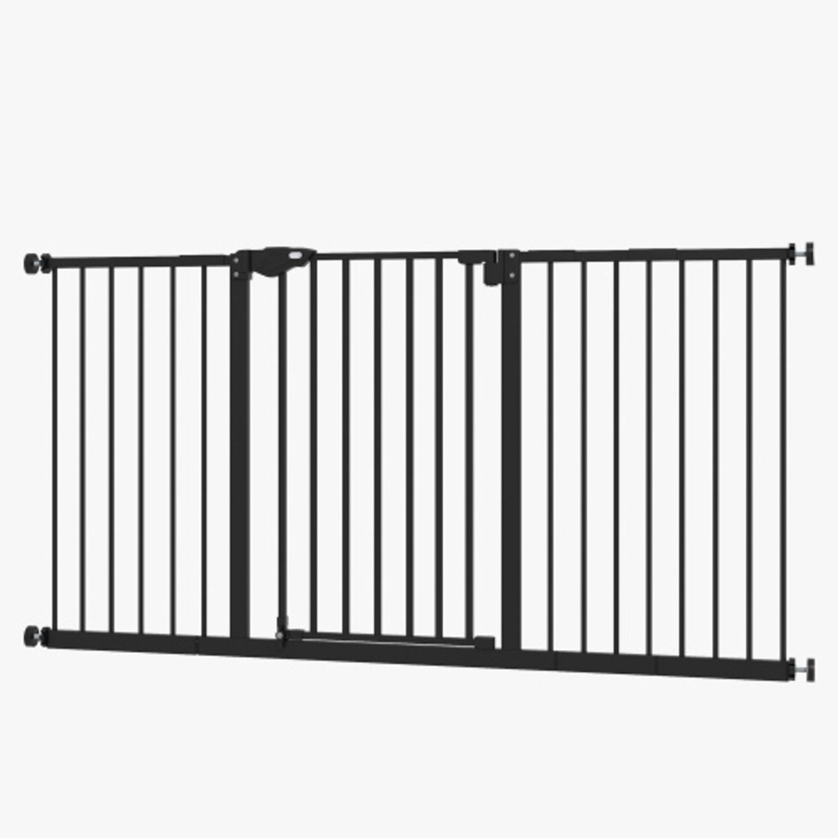 Hondenhek 136,3 x 76,2 cm – Veiligheidshek voor Deur en Trap – Zonder Boren – Metaal/Kunststof – Zwart