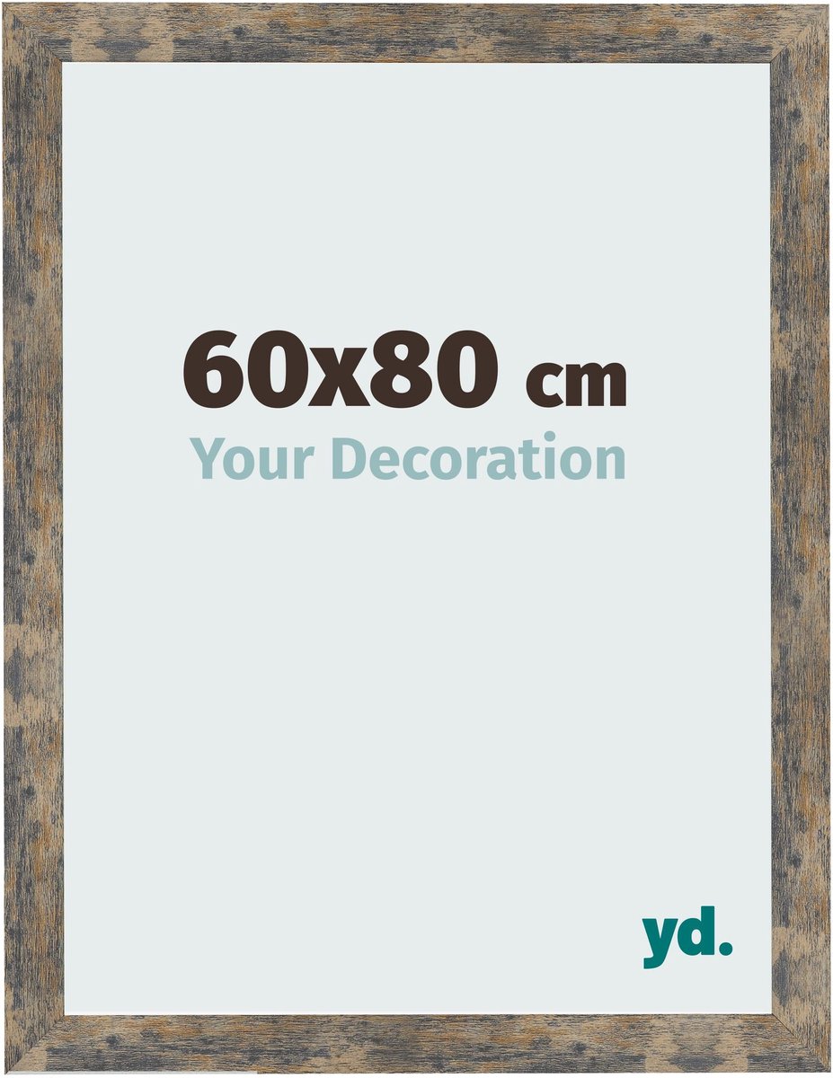 Your Decoration - Fotolijst 60x80 cm - MDF - Blauw Goud Gemeleerd - Bologna