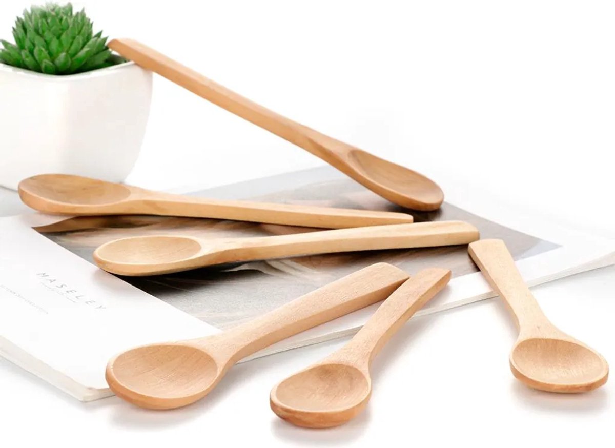 Kleine houten lepels, mini houten lepels, mini keukenlepeltjes om te proeven
