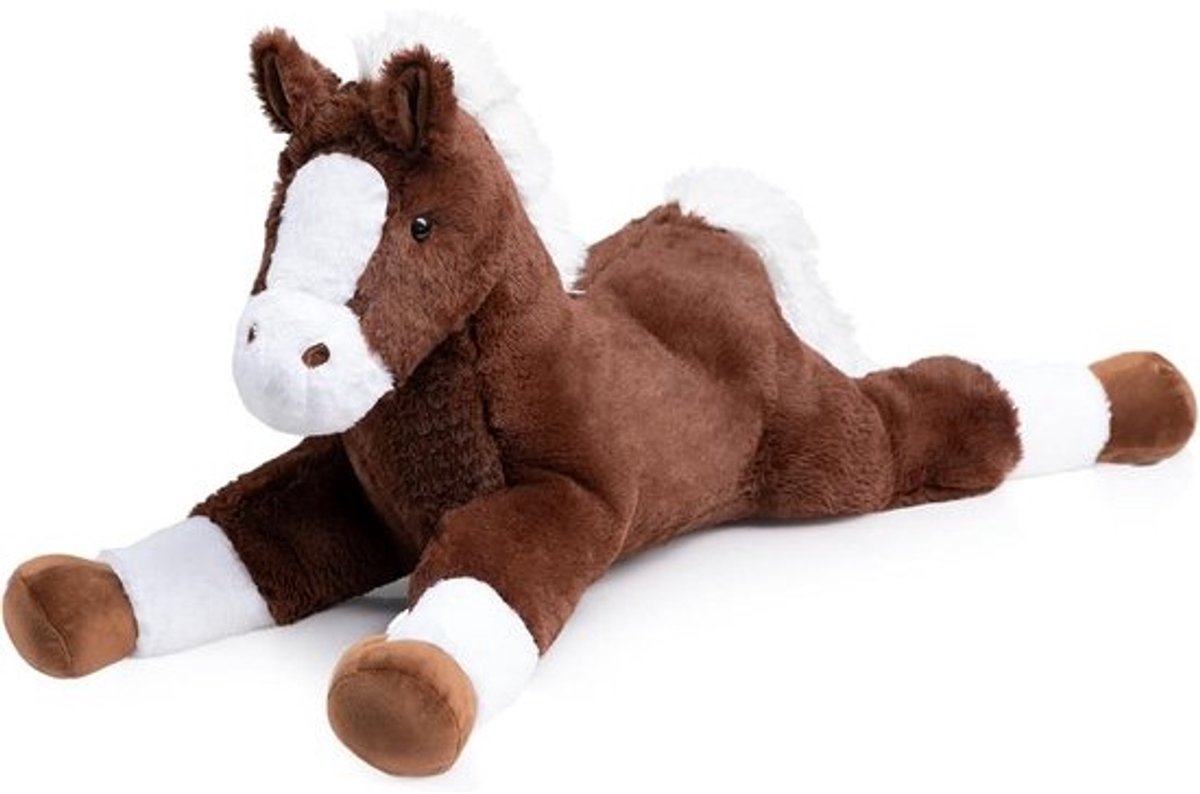 Groot Pluchen Paard 80 cm - Extra Zacht Knuffel Dier voor Kinderen en Volwassenen