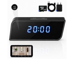 Bastix® K1 Spy Camera Klok - Verborgen Camera met Wifi App - Spycam Klok - Camerabewaking - Spionage Camera - Nannycam - 64GB SD Kaart