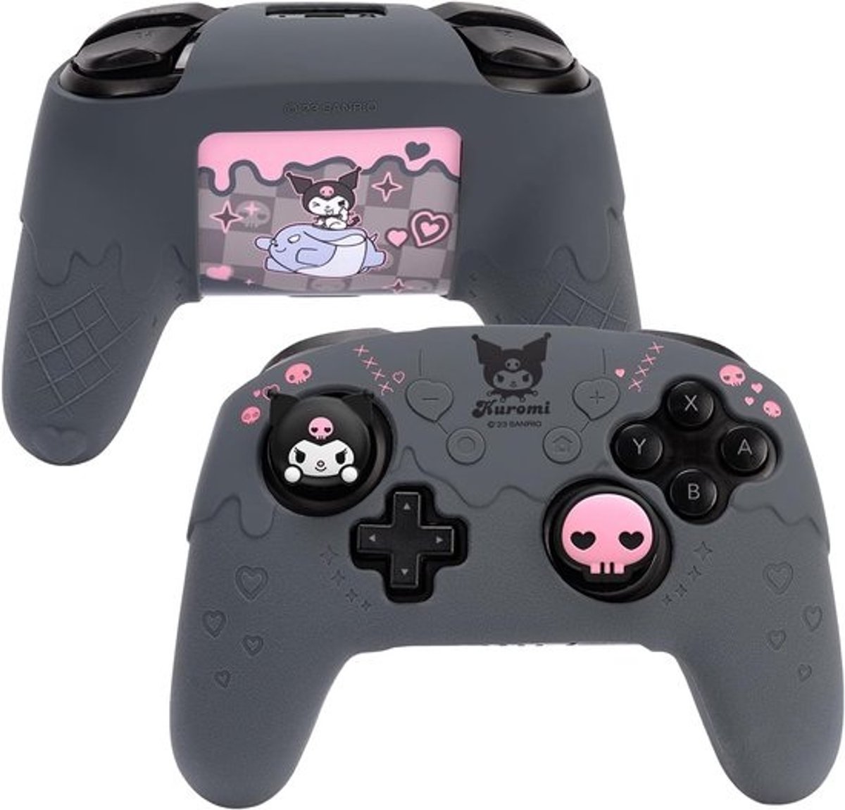 Zachte Siliconen Beschermhoes voor Switch Pro Controller met Grip Caps en Sticker