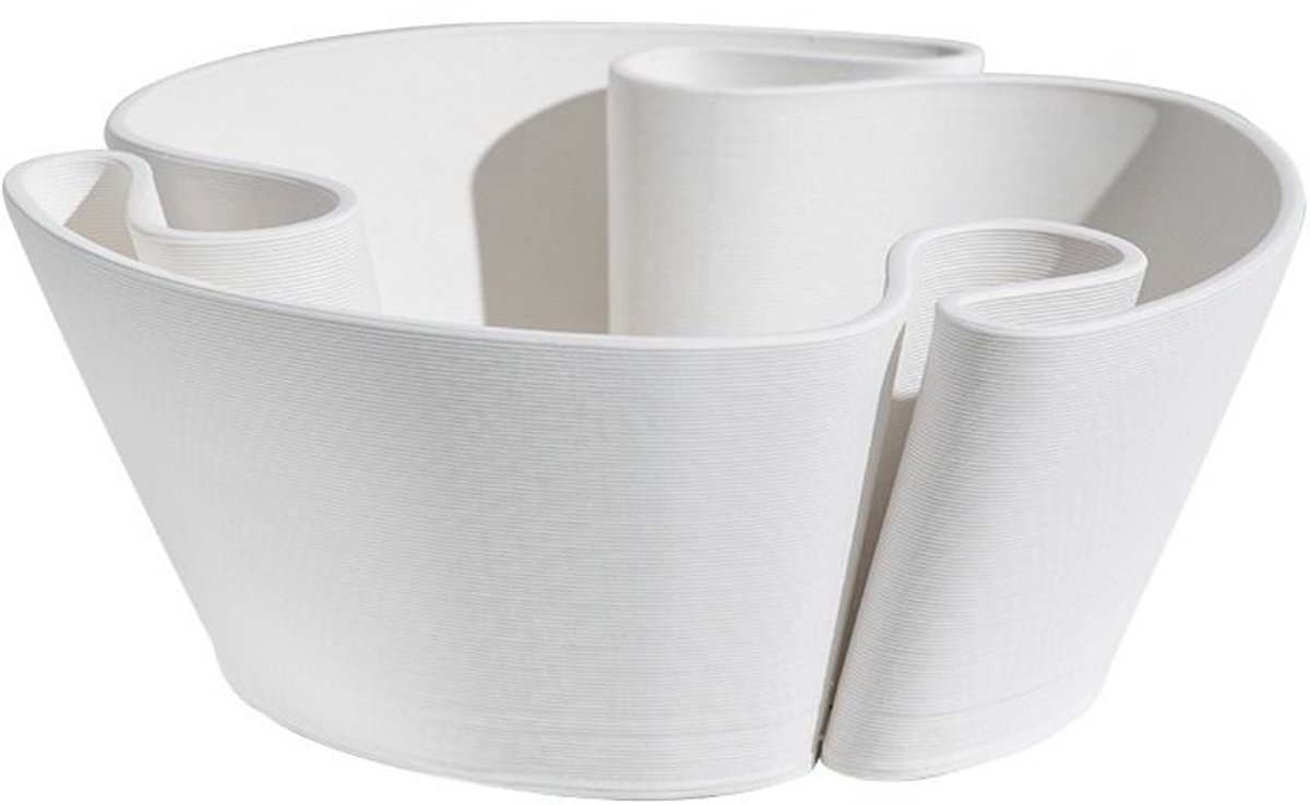 Fugurato Perla Schaal Wit - Keramiek met Organisch 3D-Reliëf - Ø28 x H11 cm