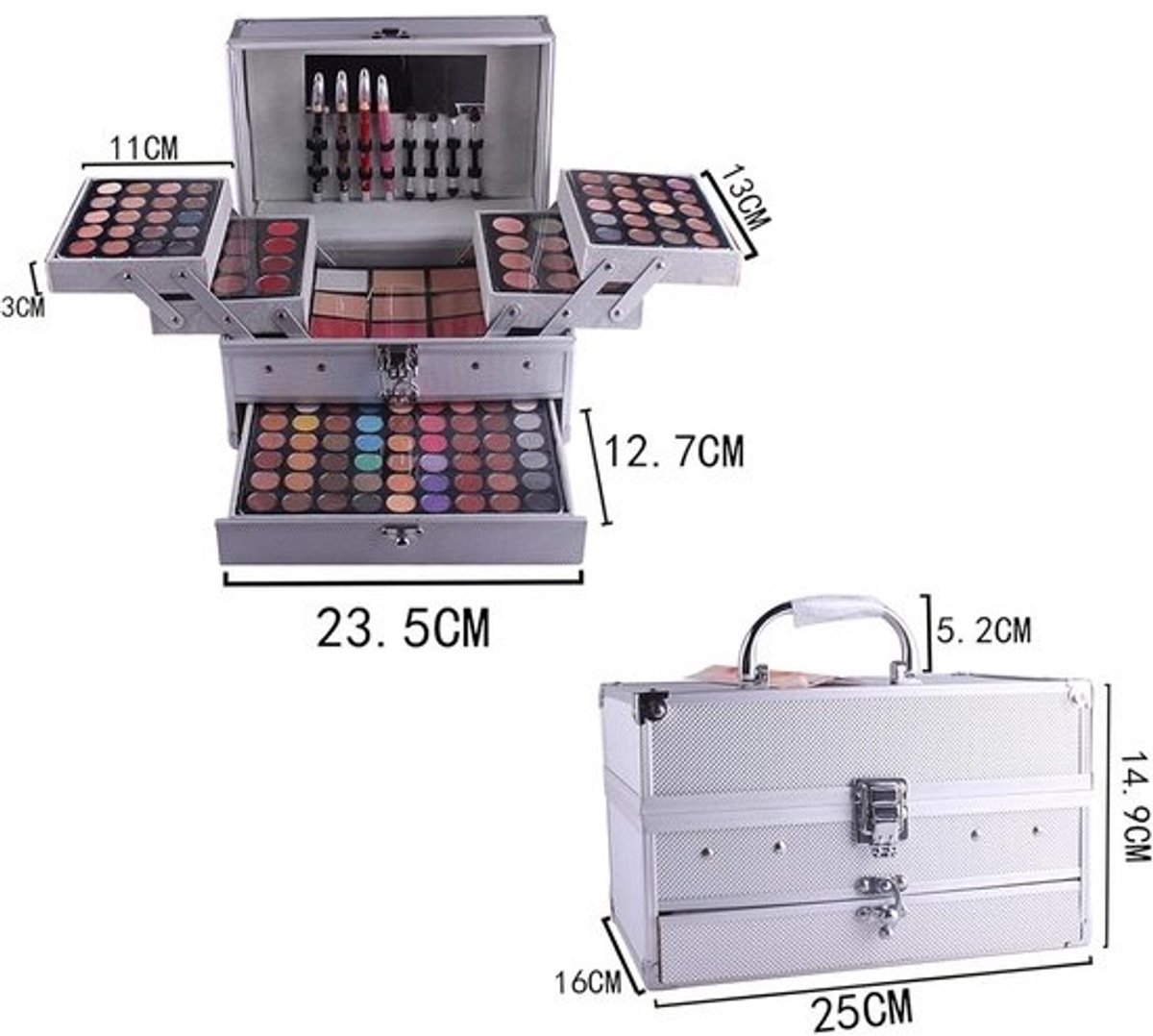 Make-upkoffer met 132 Kleuren - Complete Make-upset voor Beginners en Professionals