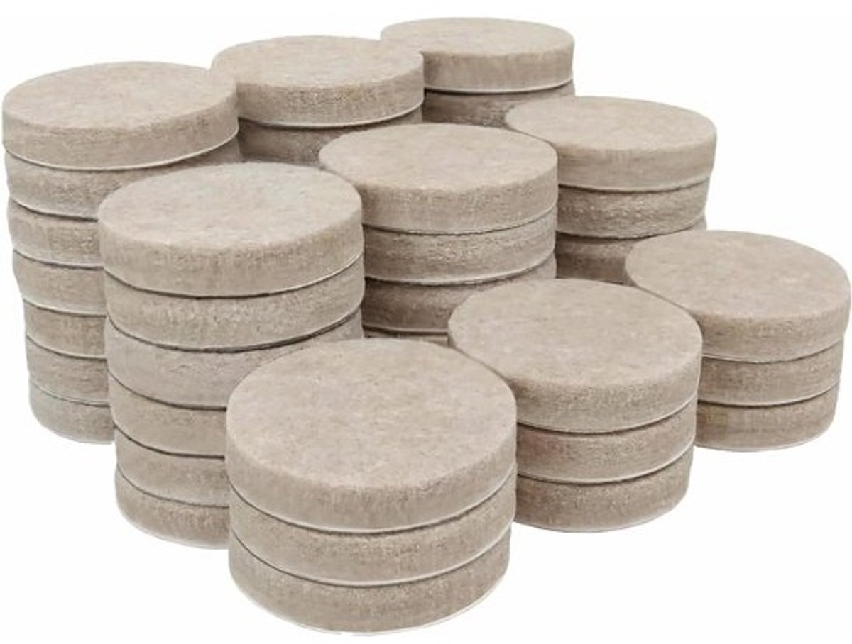 Vilten Meubelpads - Viltjes voor Meubels - Vloeren Beschermen - Zelfklevend Heavy Duty - 48 stuks - Beige