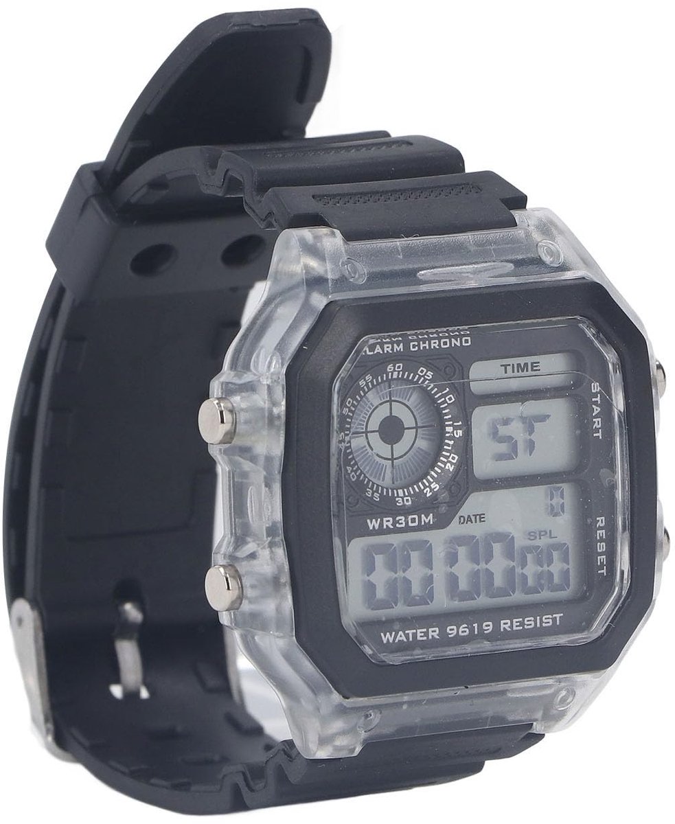Heren Sporthorloge, WR50M Waterdichte Wekker 68mAh Batterij Tweede Timing Elektronisch Horloge 12 24 Uur voor - ShopVlot