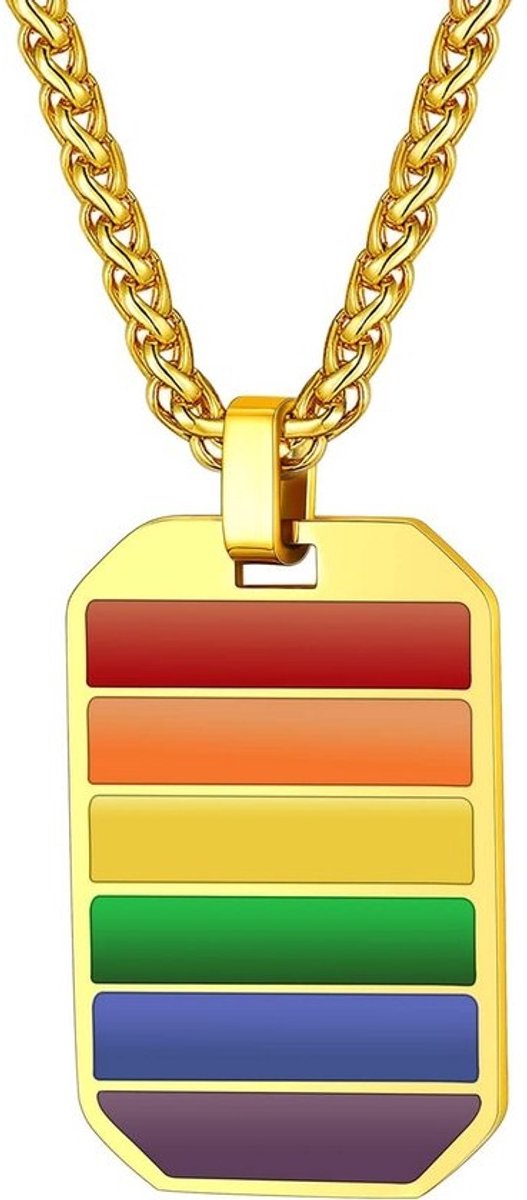Gepersonaliseerde Gay Pride Hanger Ketting van Roestvrij Staal/Verguld voor Homoseksuelen en Lesbiennes