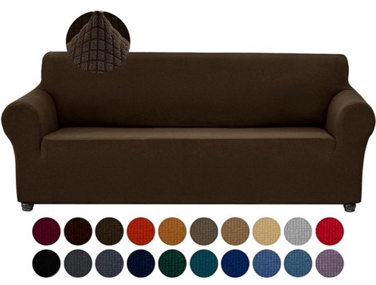Bankhoes Elastisch - Bankbeschermer Sofa - Meubels Beschermen - Waterafstotend Materiaal - Voor 3-zits bank - Zeehondenbruin