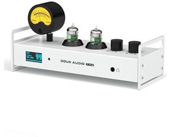 Douk Audio 2-kanaals Bluetooth vacuümbuizen, voorversterker, hifi-hoofdtelefoonversterker, USB-DAC pc-geluidskaart, draadloze ontvanger, audio preamp met VU-meter, optisch, coaxiaal, APTX, LDAC