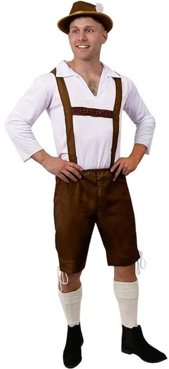 Authentiek Beiers Lederhosen Kostuum Heren met Geborduurd Hemd voor Oktoberfest