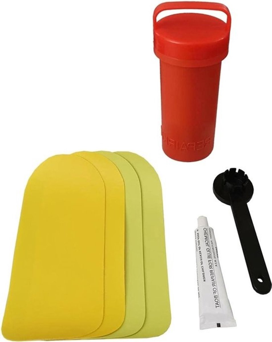 Reparatieset PVC - Opblaasbare boten - Watersport reparatie - Inclusief ventielsleutel - 250 gram - Blauw