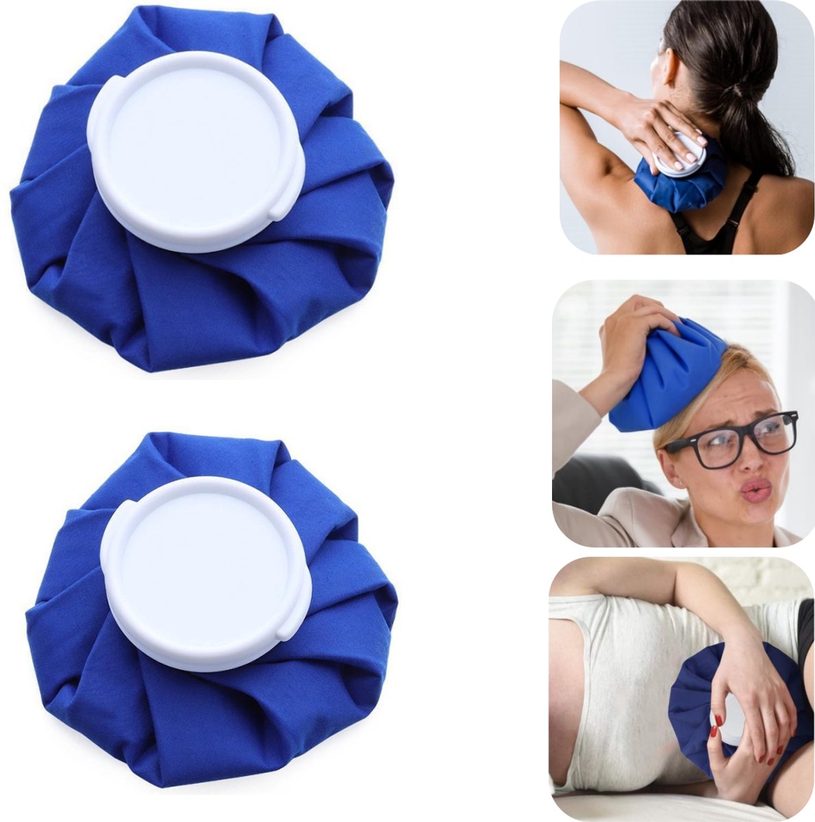2 stuks ijskompres- koud kompres zak- warm kompres zak- waterdichte ijskompres za - warm kompres tegen menstruatiepijn- herbruikbaar- lekvrij - extra dik - huishoudaccessoires - geschikt voor koude warme toepassingen, verstuikingen (blauw, 1250ML)