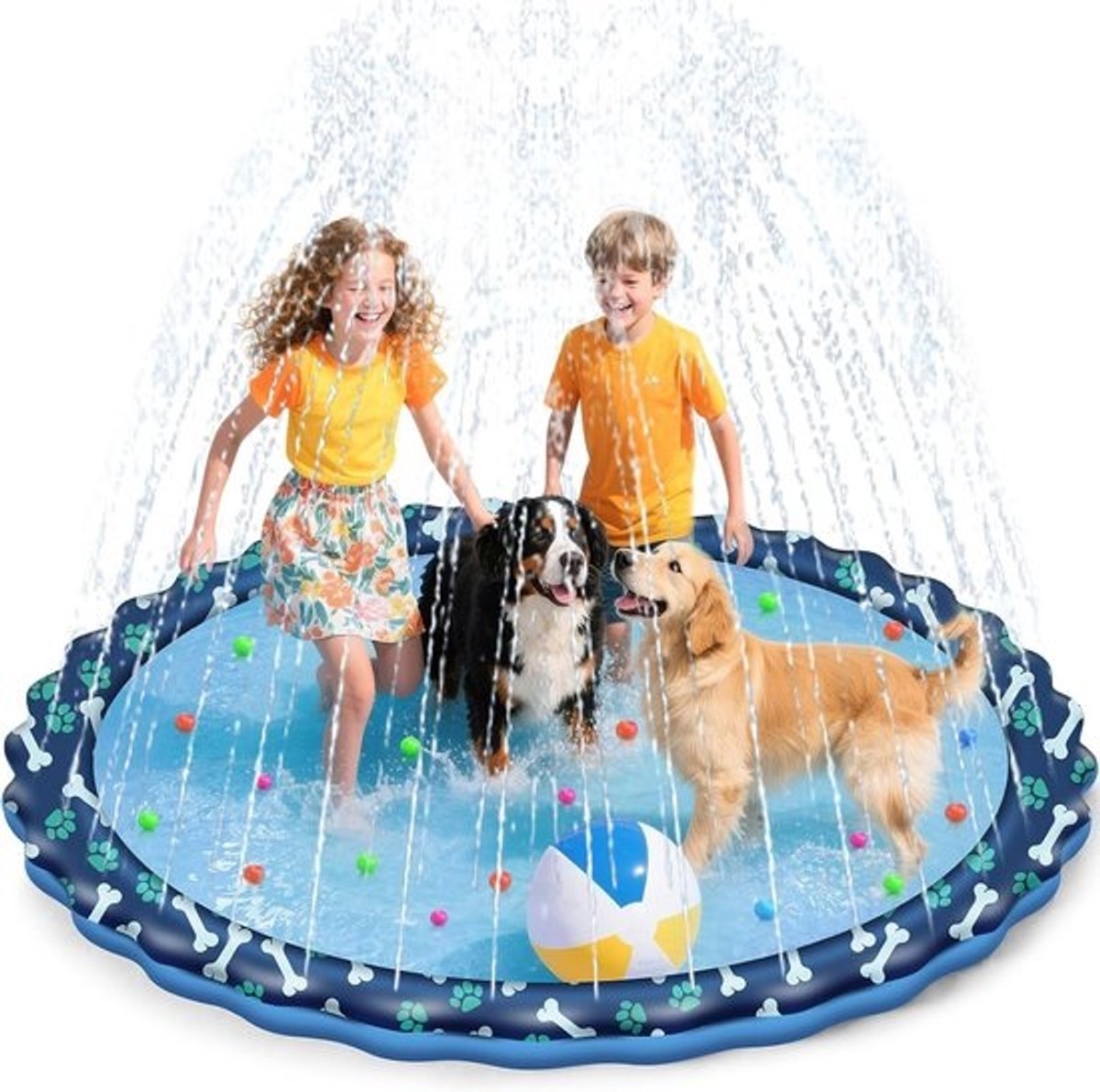 Watersproeier voor Kinderen - Splash Pad - Buiten Spelen - Antislip Bodem - 170 cm - Blauw