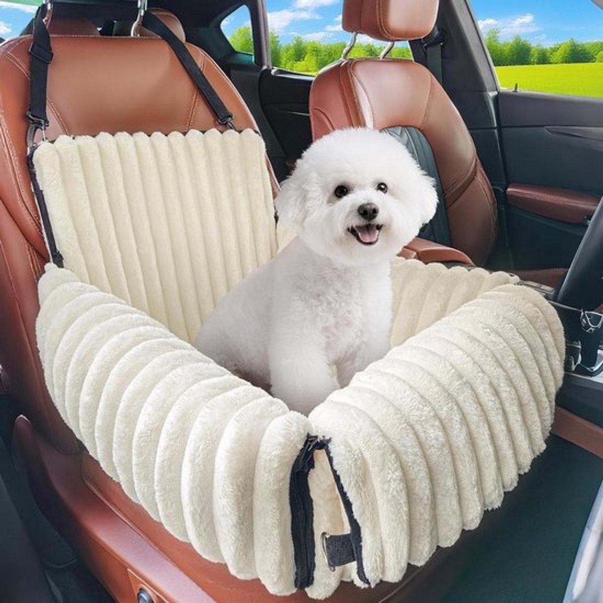 Comfortabele Hondenautostoel met Traagschuimvulling voor Kleine en Middelgrote Honden