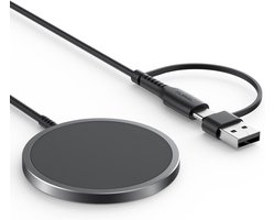 Draadloze Oplader - Magnetische Lader - Snel Opladen - Automatische Inductie - 15 W - Zwart