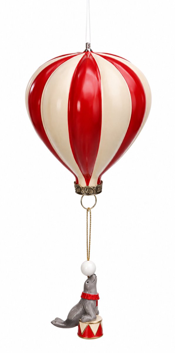 HomeBound - Hanger Luchtballon Zeeleeuw Circus - Glas - Kerstdecoratie
