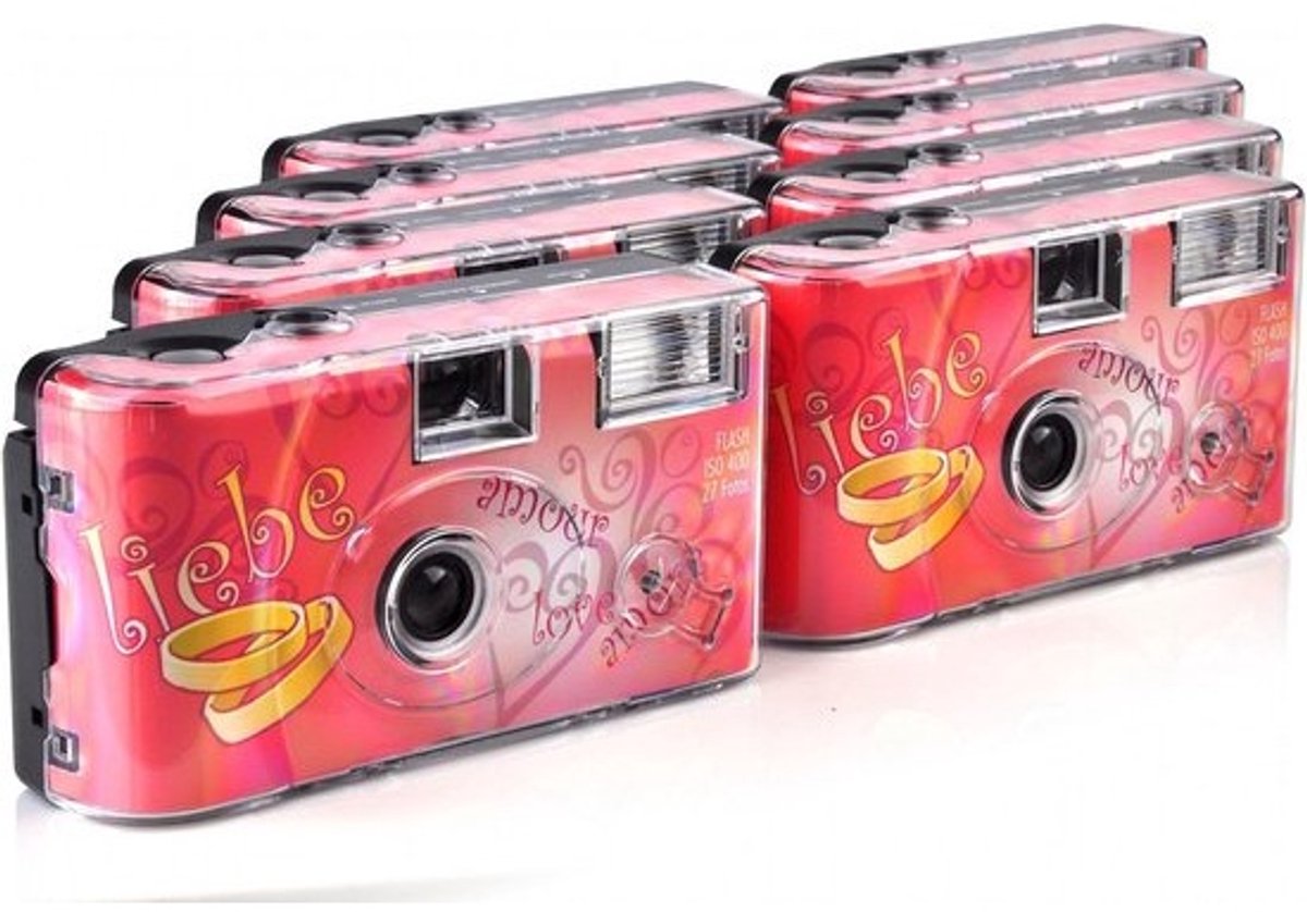 Wegwerpcamera met Flitser voor Feestjes en Vakanties - 8-Pack met 27 Foto's