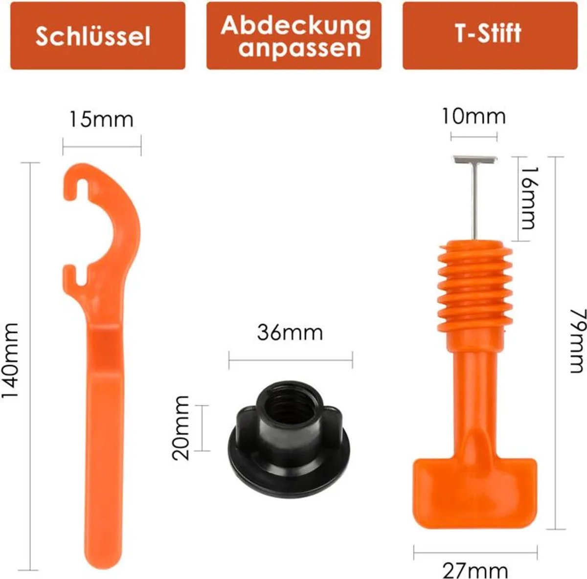 Tegelnivelleringsset, inclusief 220 herbruikbare nivelleerpads, Geschikt voor wand- en vloerinstallatie + speciale sleutel.