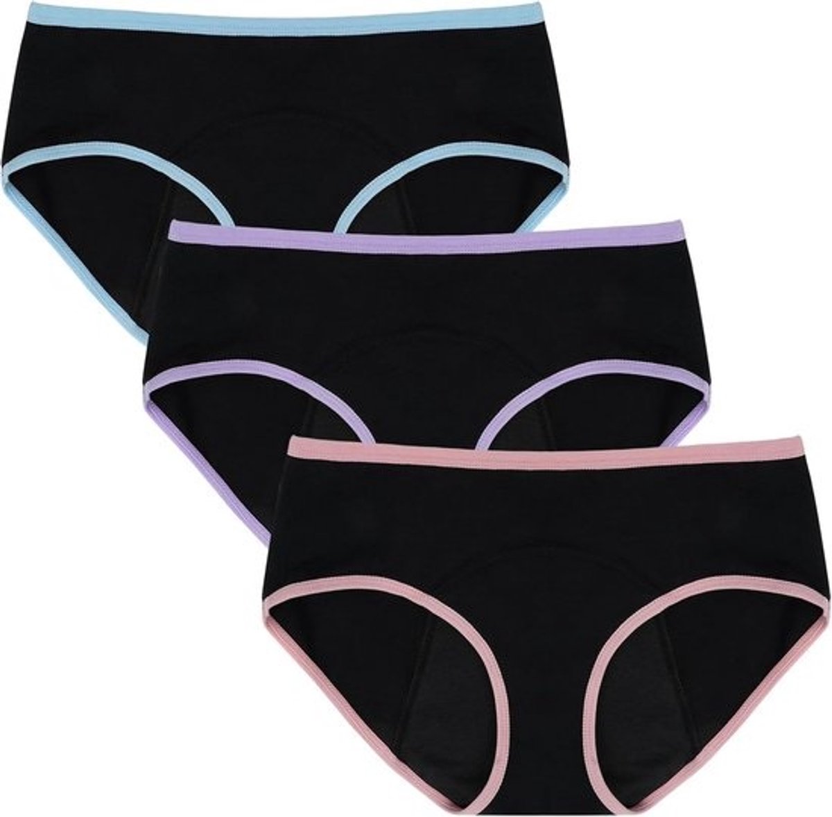 Menstruatie-ondergoed voor tienermeisjes - Set van 3 katoenen, ademende en lekvrije slips