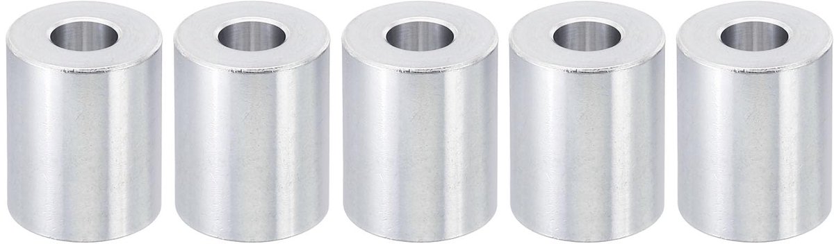 Aluminium Afstandbus - 5 stuks - Rond - 8,5 mm binnendiameter x 20 mm buitendiameter x 25 mm lengte - Voor 5/16 of M8 schroefbouten