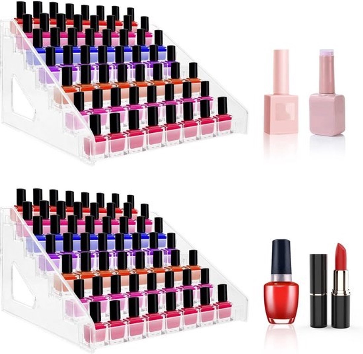 Nagellak Opslag & Organizer 2 Stuks - Transparante Acryl Display Standaard voor Make-up