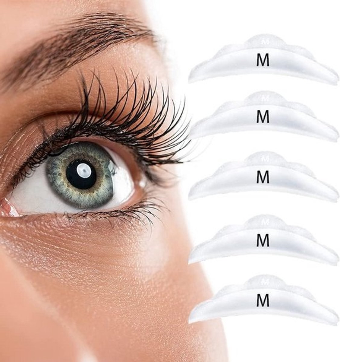 10x Siliconen Lash Lift Rollers Maat M - Wimperliften Krulspelden Inclusief Oogbescherming
