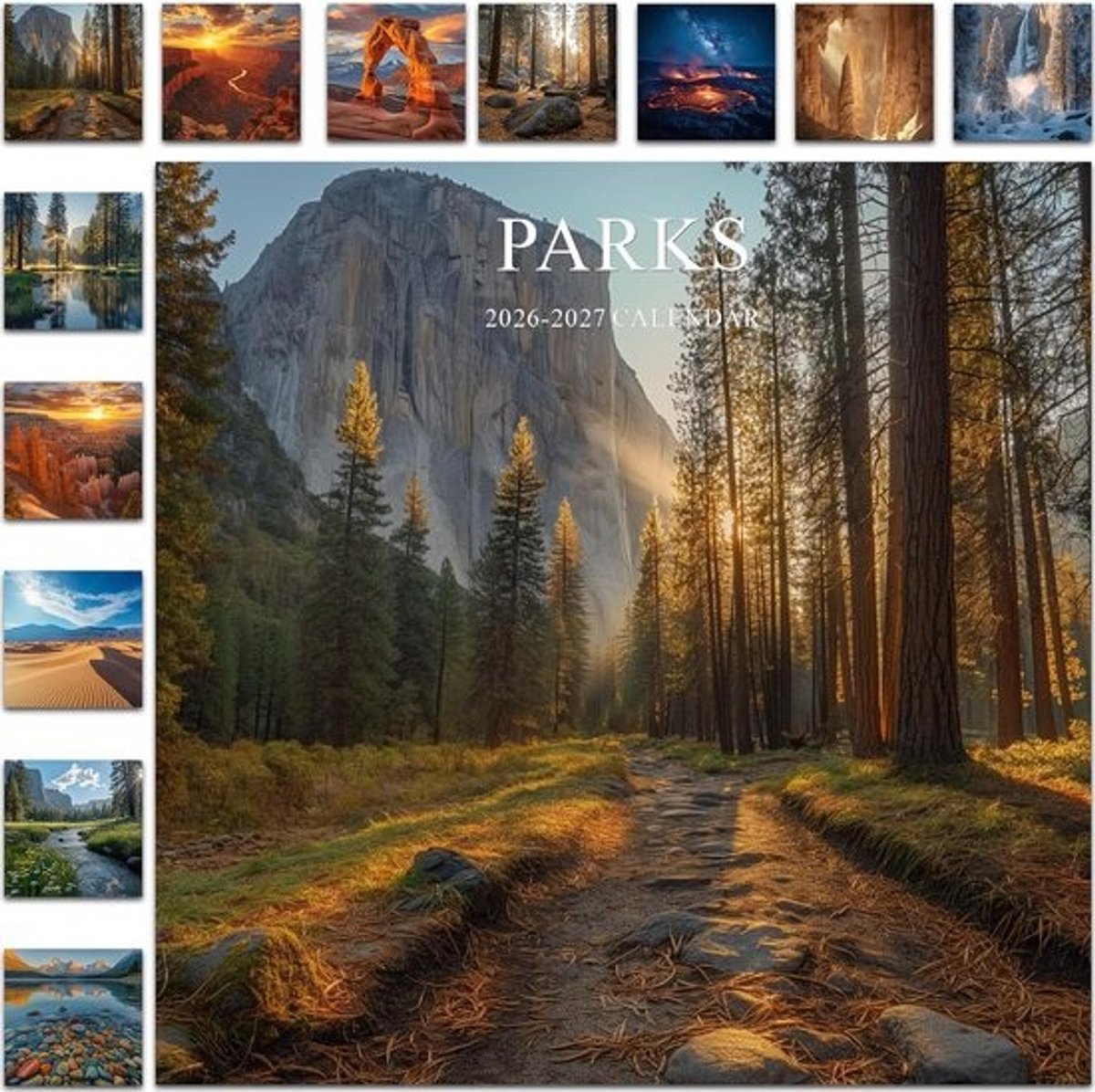 Wandkalender 2025-2026 (18 maanden) met Nationale Parken Thema