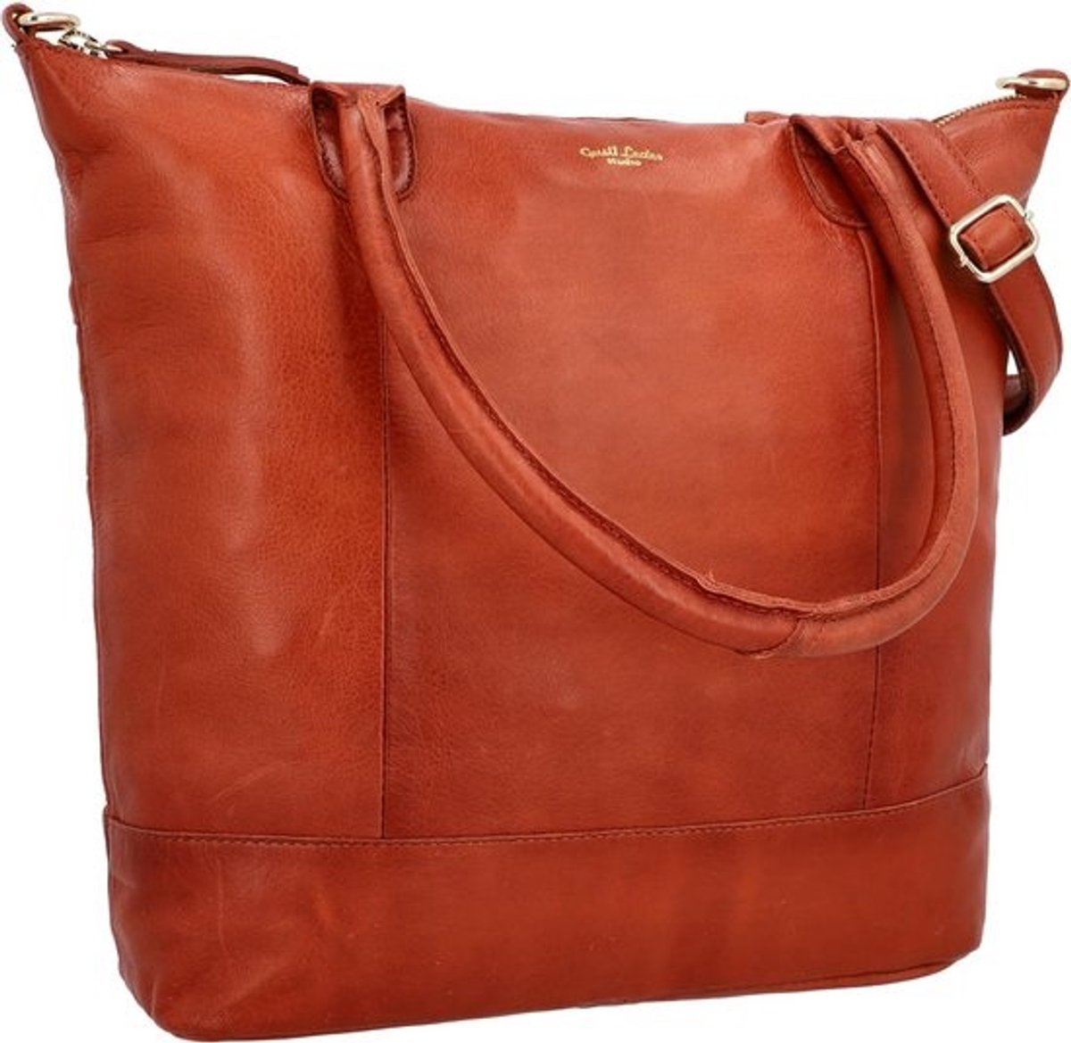 Dames Leren Shopper Tas met Laptopvak en Afneembare Schouderriem