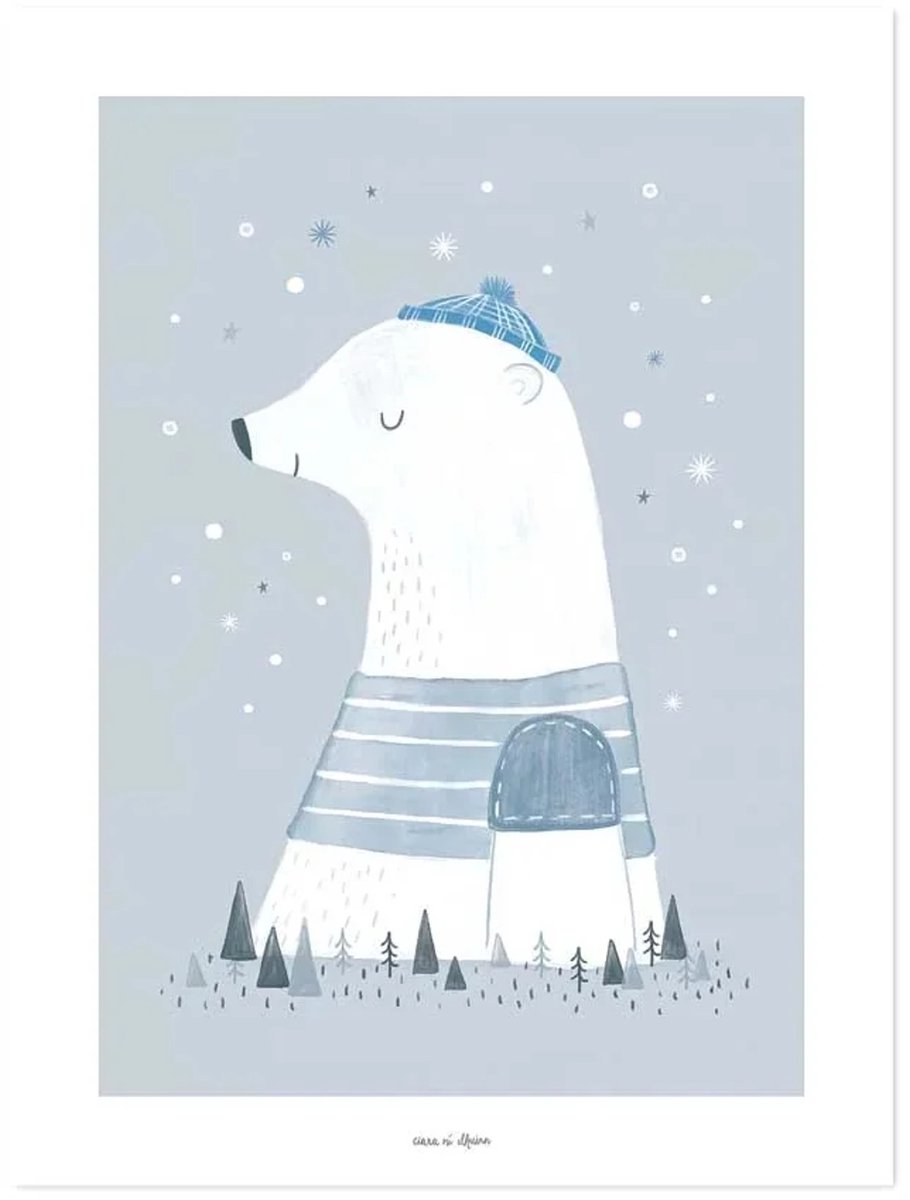 Lilipinso poster Olaf ijsbeer grijs wit