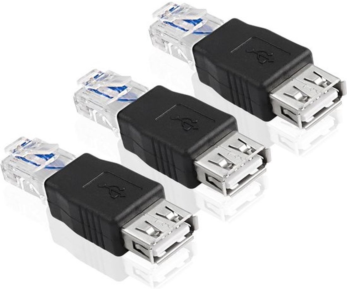 USB 2.0 Vrouwelijk naar RJ45 Mannelijke Adapter - Ethernet Converter voor Modem, Router en Camera