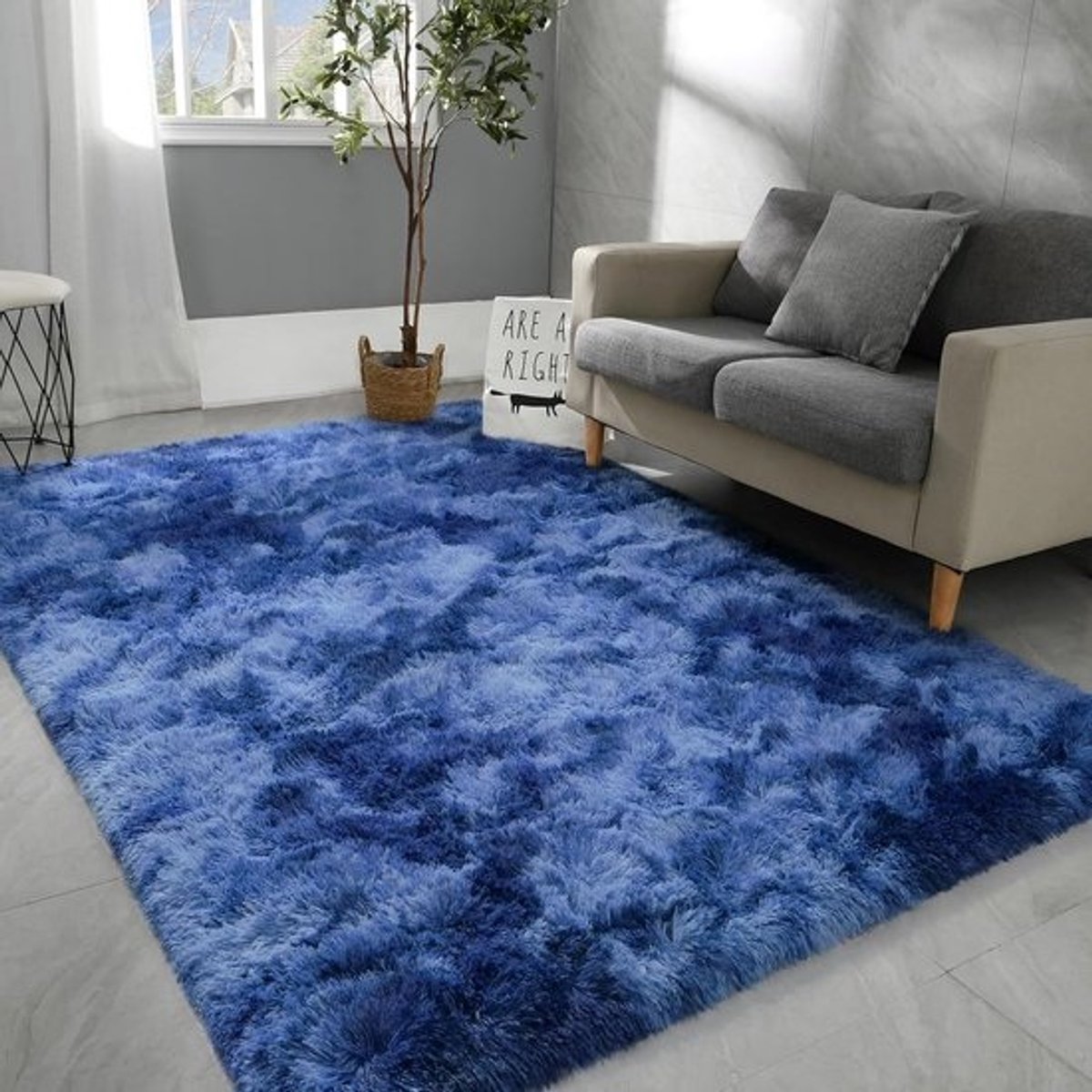 Extra Zacht Vloerkleed Woonkamer Shaggy Tapijt Slaapkamer Kinderkamer Tie-Dye Stijl