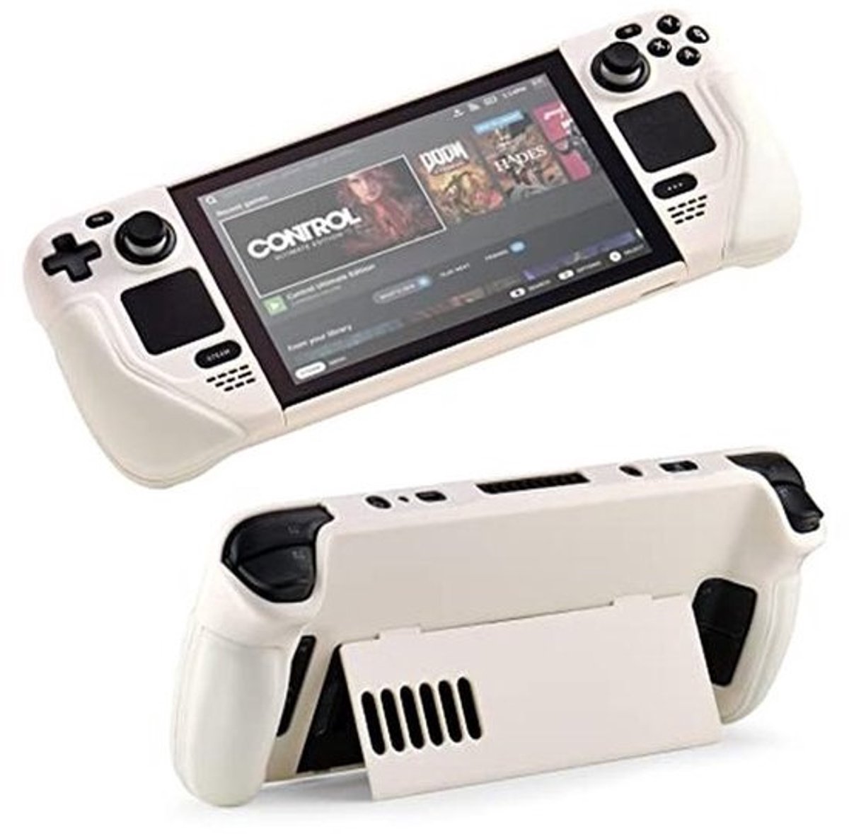 Beschermhoes voor Steam Deck - Kickstand Case - Betrouwbare Witte Accessoire