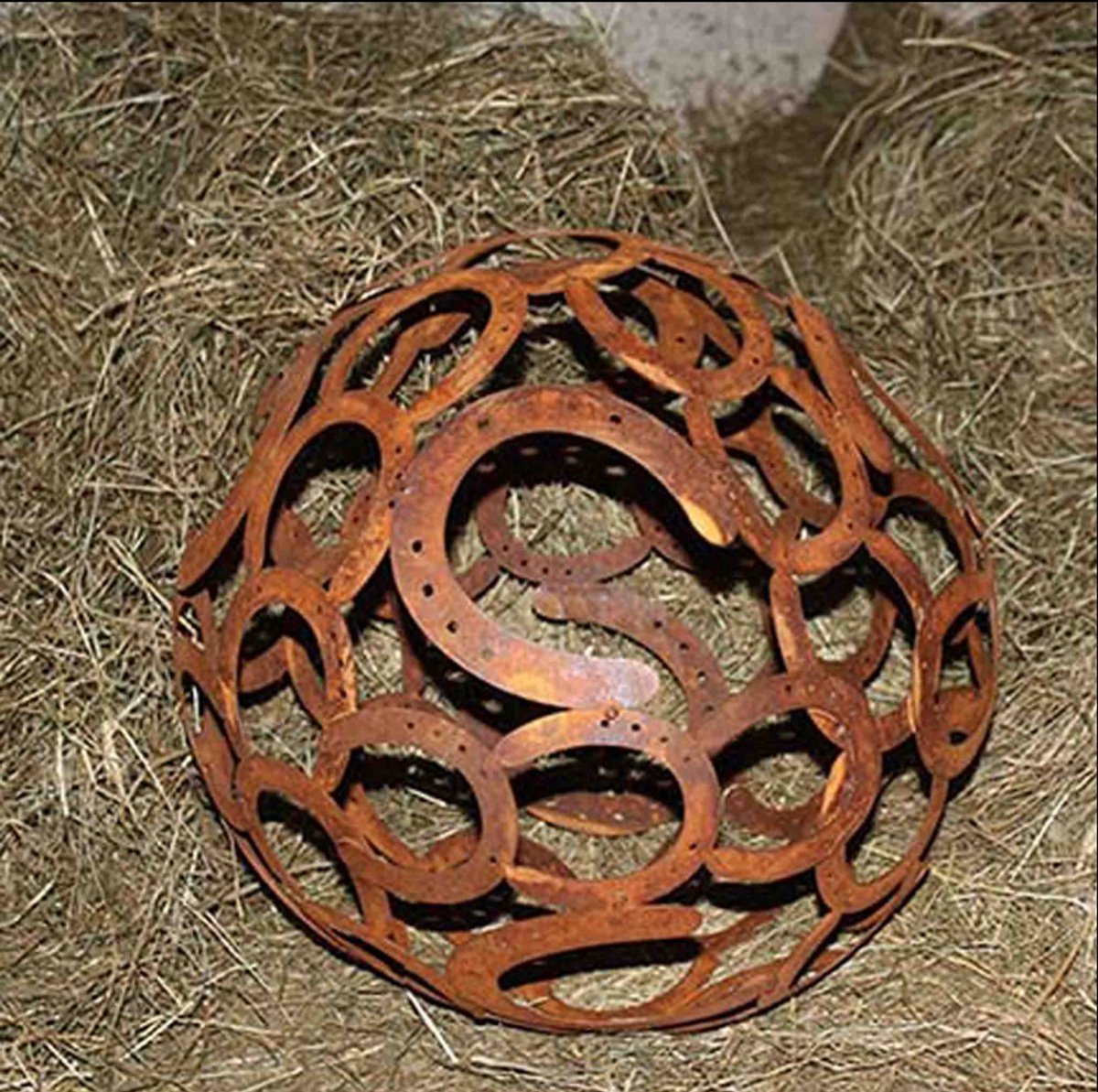 Tuindecoratie Hoefijzerbal, roestpatina, Ø 40 cm