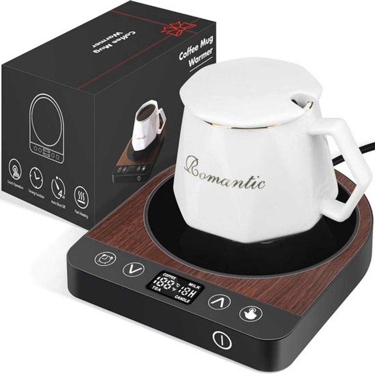 Slimme Bekerwarmer Set - Inclusief Witte Mok | Houd Je Drank Warm