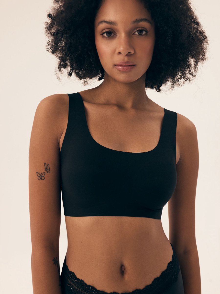 ESOTIQ Henderson Bird - Naadloze Bralette Top - Zonder Beugel - Uitneembare Vullingen - Zwart