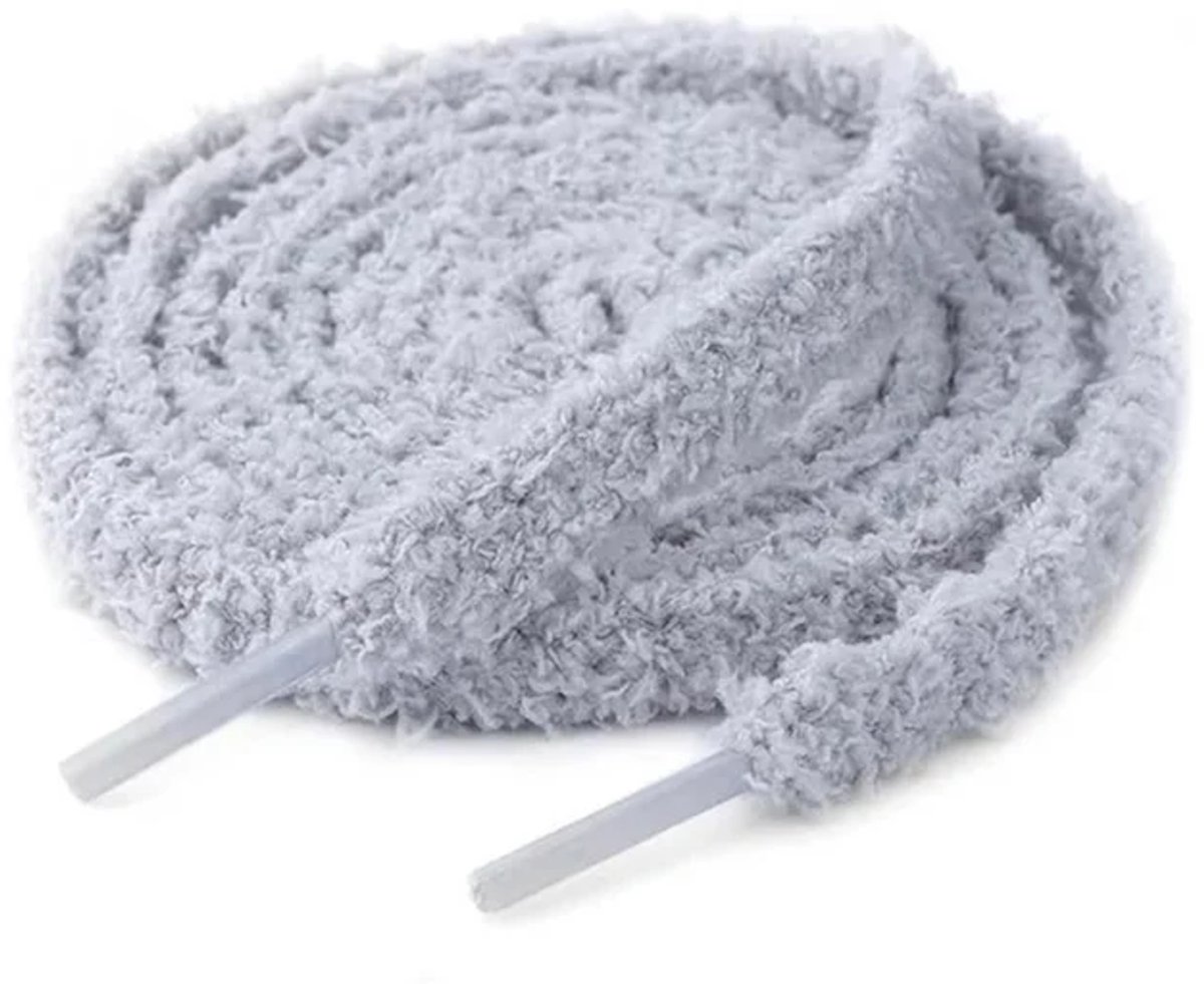 Fluffy Veters | Grijs | 120cm | 13mm | Schoenaccessoires - Schoenveters