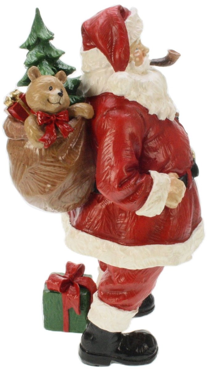 Kerstman met pijp 18x18x32cm