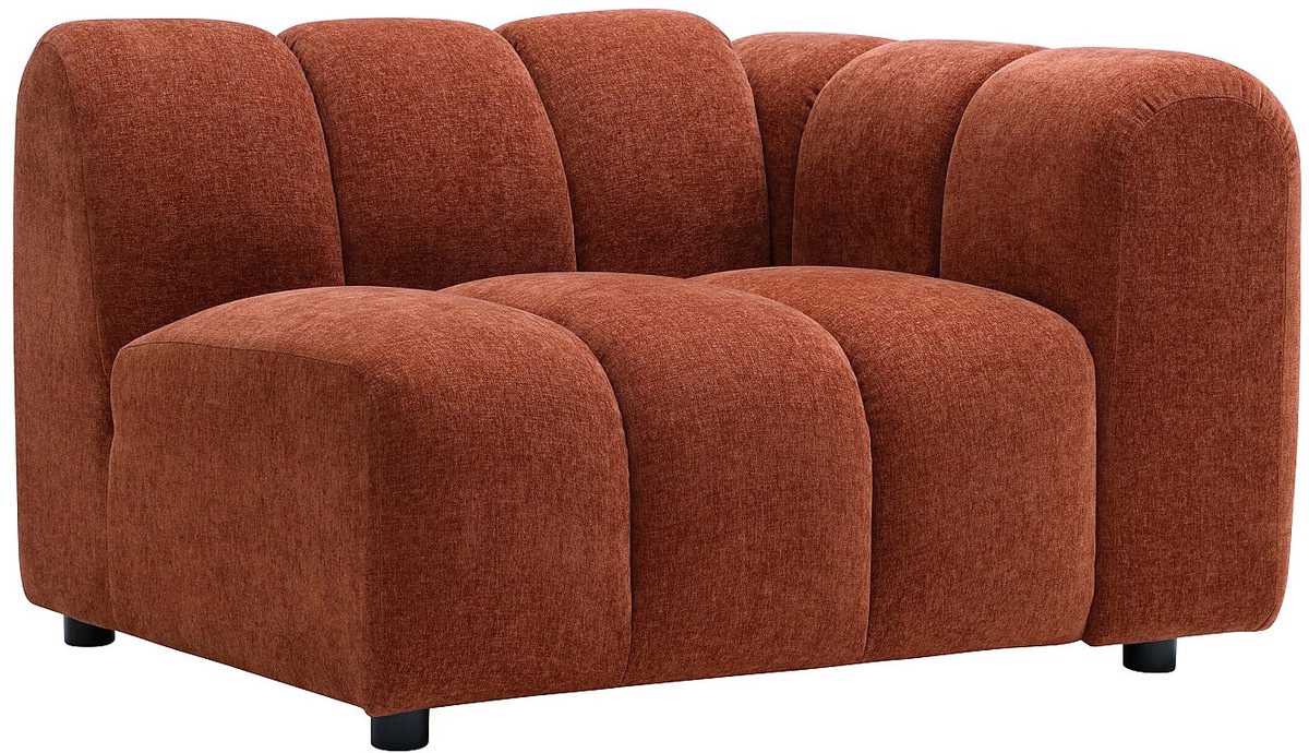 Vente-unique Fauteuil met rechtse rugleuning in gestructureerde terracotta stof JUTINI