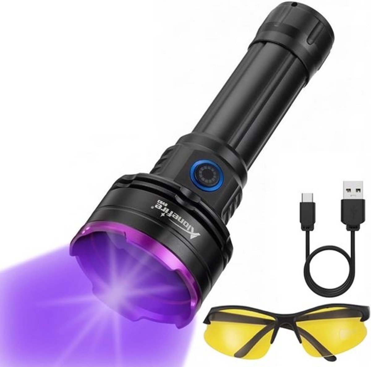 UV Zaklamp 365nm Oplaadbaar voor Vlekken Detectie en Hars Uitharding