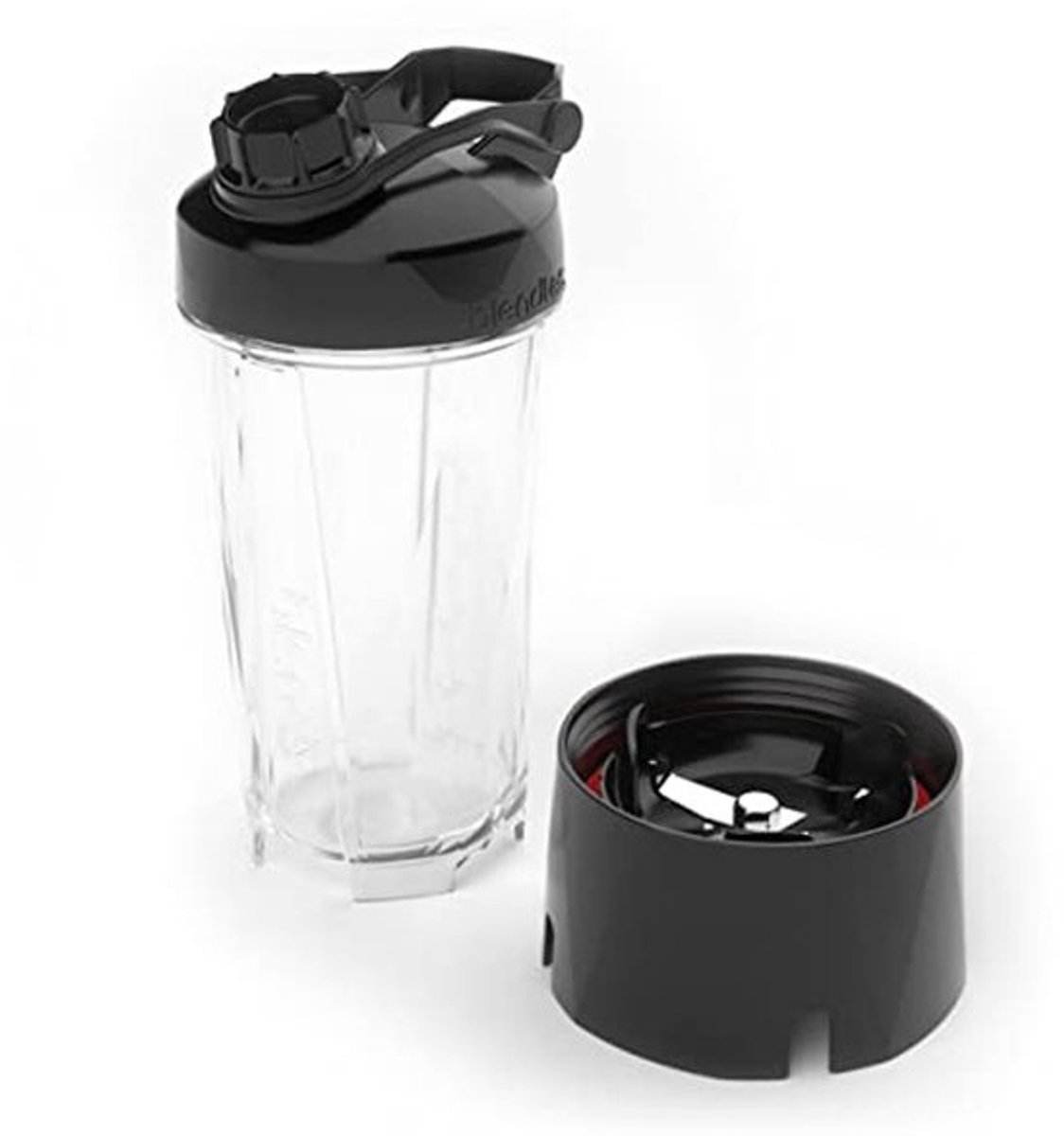 Blendtec GO (850 ml) fles, herbruikbare mixbeker, incl. reisdeksel, BPA-vrij glas, transparant